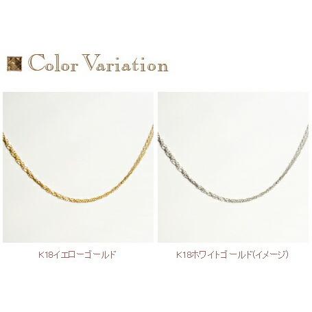 K18WG 2連ダイヤ ワイヤーネックレス 新作】K18 ゴールド 2連 スクリューチェーン ネックレス 18K 18金 YG