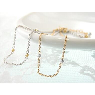 k18 18金 ブレスレットイエローゴールドステーションブレスレット