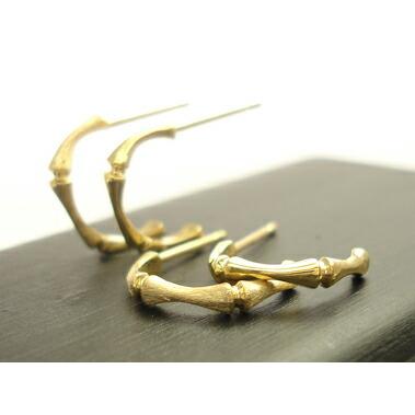 K18YG イエローゴールド 18K フープピアス バンブー 竹 ピアス YG K18YG イエローゴールド フープピアス バンブー 竹 リングピアス 18K