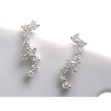 K18 ゴールド ダイヤモンド ピアス 「ステラ」0.30ct 18K 18金 YG WG  
