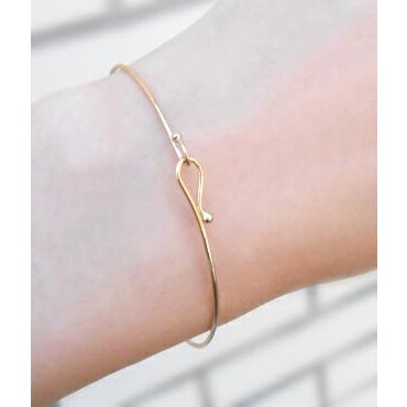 大人の華奢ゴールド Genuit K18バングル 14cm／18金 ジェヌイット K18 ゴールド バングル「 Genuit - ジェヌイット 」無垢 18K 18金 YG