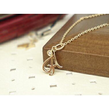 イニシャル K18 ダイヤモンド ペンダント トップ「Inizia -イニシア