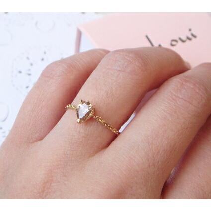 K18 ホワイトゴールド ブラウンダイヤモンド チェーンリング K18 ホワイトゴールド ブラウンダイヤモンド チェーンリング