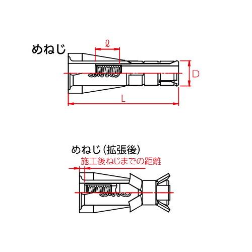 サンコーテクノ AX-M8 ALCアンカーAX型 ♀M8×全長63mm （30本入