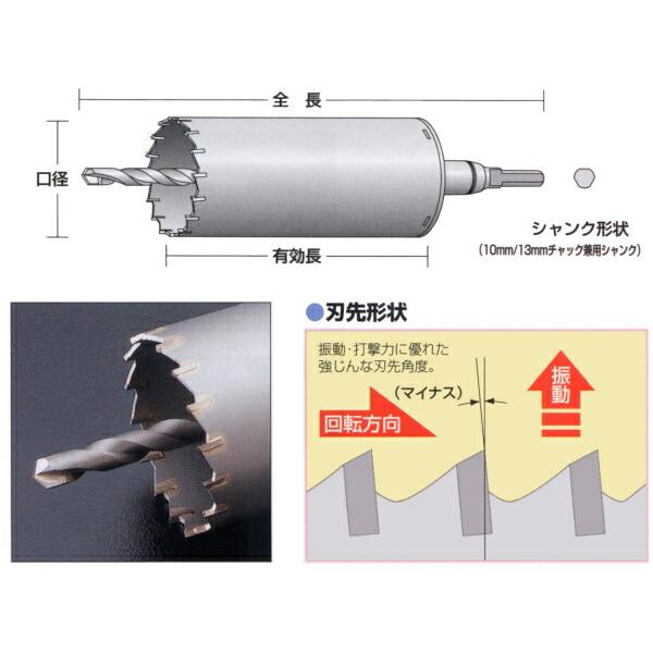 ユニカ ES-V65SDS 単機能コアドリル E&S(イーエス) 振動用 SDS-plus軸