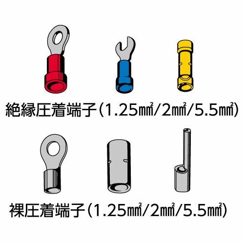 エビ/ロブテックス FK2A 電装圧着工具 絶縁圧着端子/裸圧着端子(P.B 