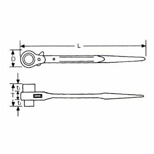 MCC/松阪鉄工 RW-1417 両口ラチェットレンチ （シノ付） 14×17mm