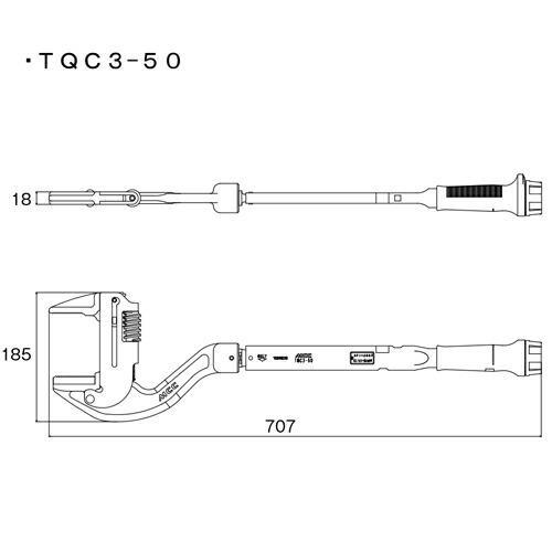 MCC/松阪鉄工 TQC3-50 プリセット形トルクレンチ50（CWTPヘッド 