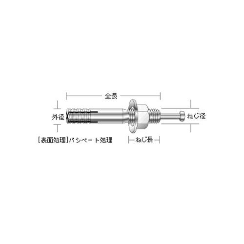 「猫がイキイキ」 ユニカ SC-1280 ルーティアンカーSCタイプ（ステンレス）　♂M12×全長80mm　30本入