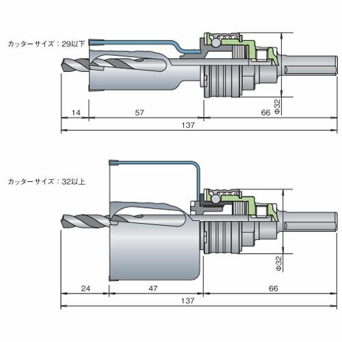 ミヤナガ SLW045-SD エスロック ウッディングホールソー セット SDS