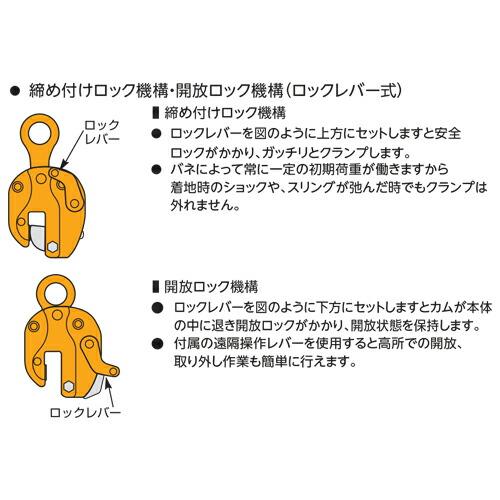 スーパーツール SVC1L 立吊クランプ(ロックレバー式) 1ton : プロの