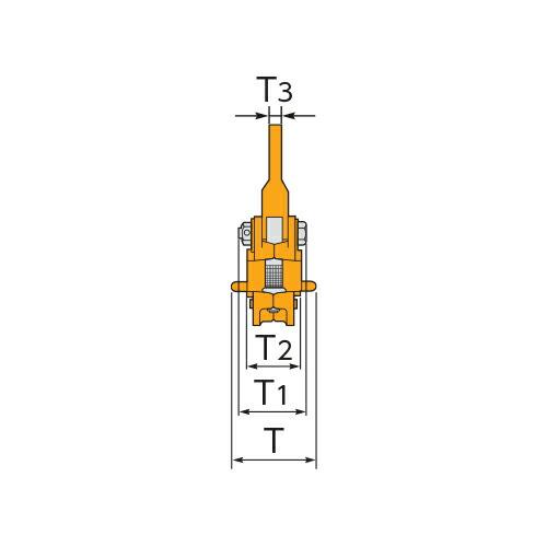 スーパーツール HLC2H 横吊クランプ(ロックハンドル式) 2t : プロの