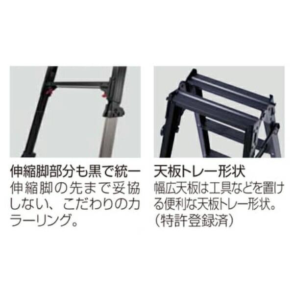 長谷川工業 #10908 RYZB-09a ブラックレーベル はしご兼用伸縮式脚立