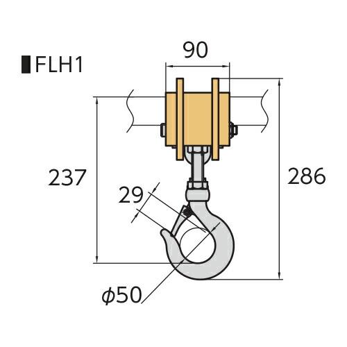 スーパーツール FLH1 フォークリフト用吊フック 1t : プロの工具専門店 