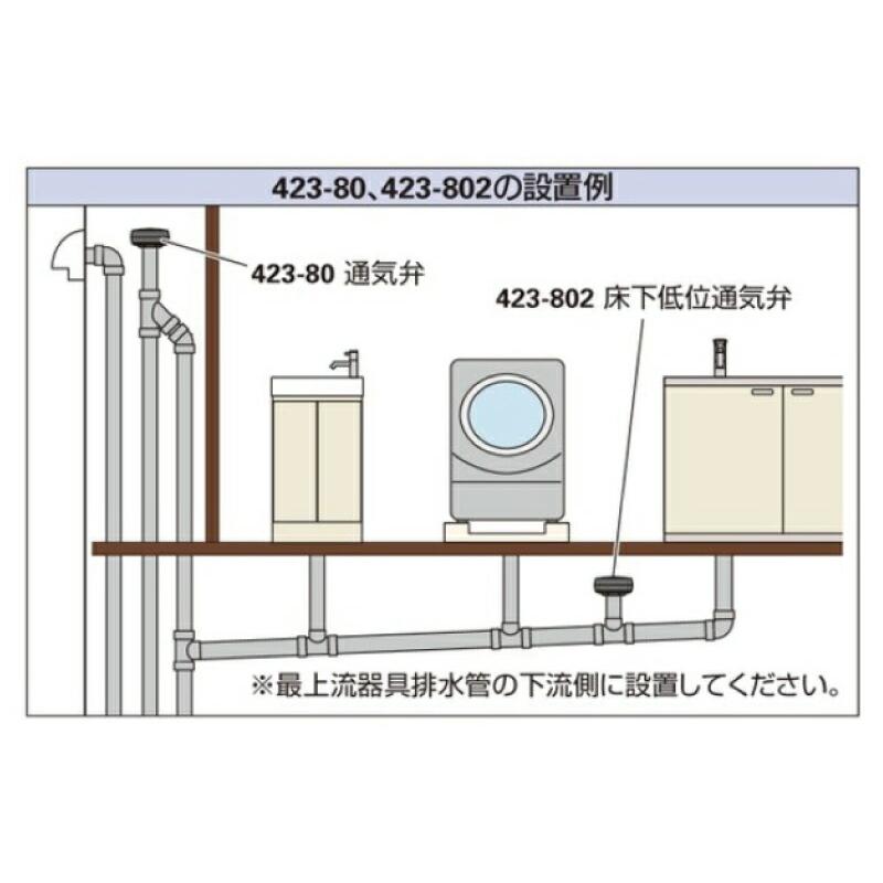 カクダイ-排水・通気 #423-802-100 床下低位通気弁_2