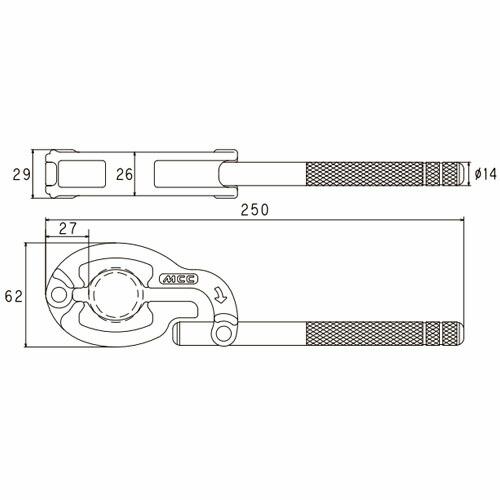 MCC/松阪鉄工 GW-C25 グリップレンチ 化粧管25 : プロの工具専門