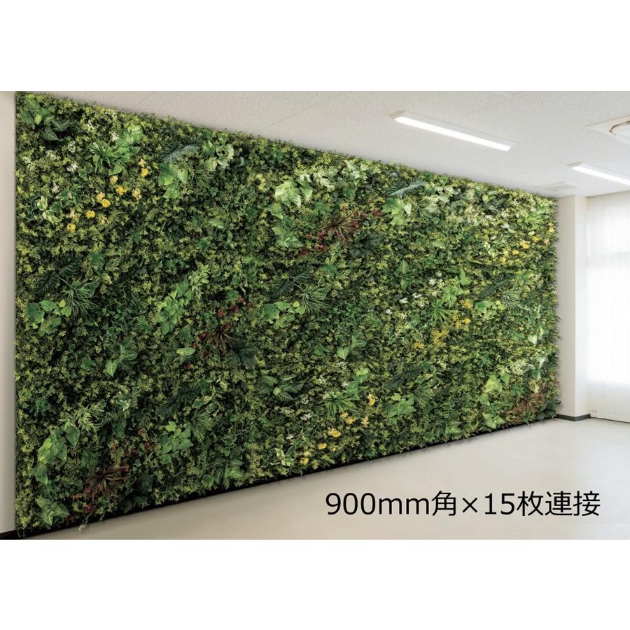 壁面緑化 連接グリーンパネル 450mm角 /人工観葉植物 フェイク  アートパネル 連接グリーン 壁付け45cmの画像