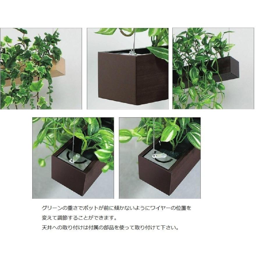 壁面緑化 観葉植物  フェイク 吊り下げ ハンギンググリーン 幅60cm Aの画像