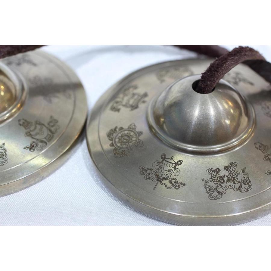 ネパール 手作り 青銅ティンシャ 八吉祥文様 浄化＆運気UP ポリッシュ