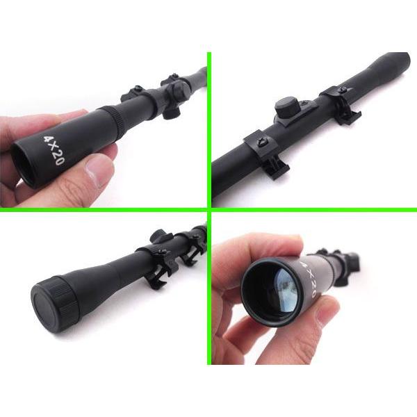 サバゲー・軽量ライフルスコープ4x20mm☆射撃 エアガン