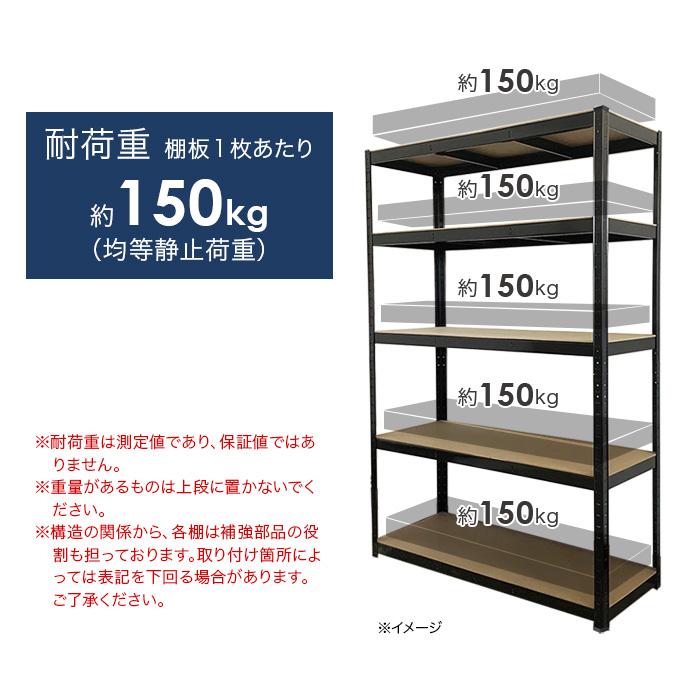 スチールラック 5段 幅120×奥行45×高さ180cm 棚板 木工板 スチール棚 1段耐荷重150kg オープンシェルフ オープンラック  ###ラックRC5-1204###