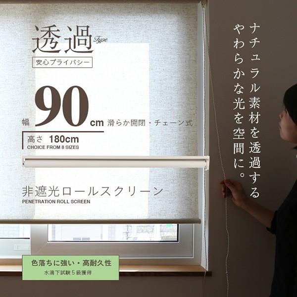 ロールスクリーン 「幅180cm」透過（非遮光）麻スクリーン ロールカーテン LOWYA ロールスクリーン ロールカーテン 目隠し めかくし 無地