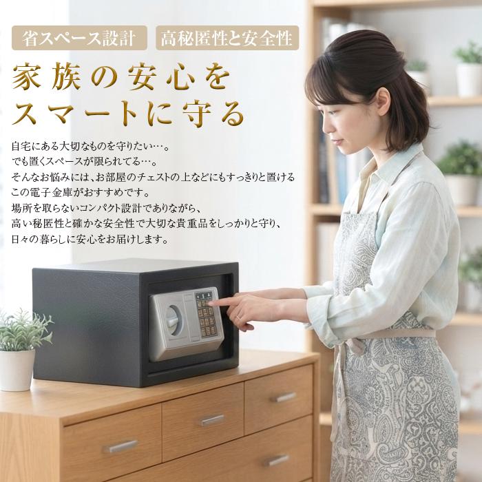 金庫 家庭用 小型 Sサイズ テンキー デジタル金庫 電子金庫 盗難防止