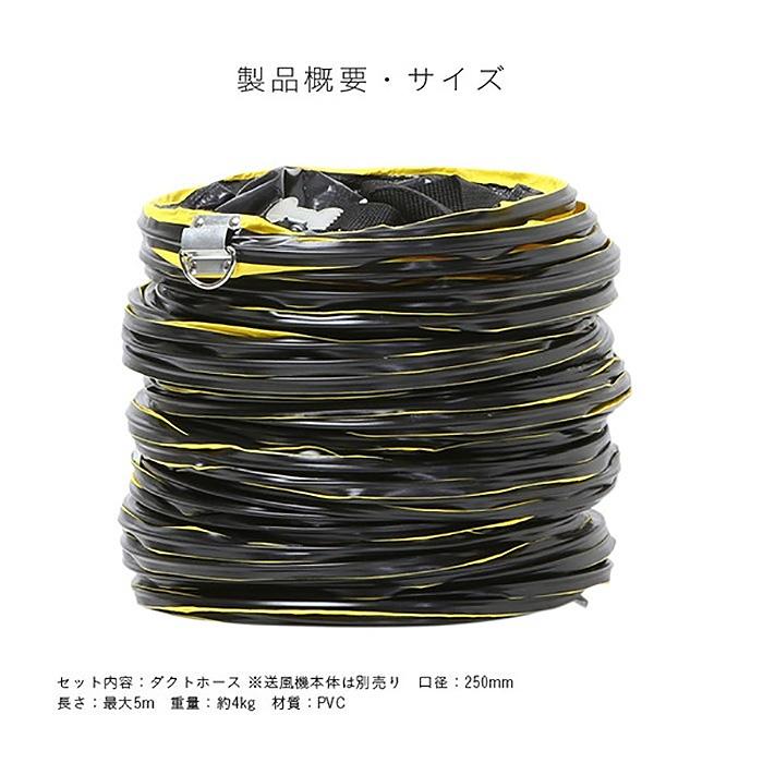 ダクトホース Φ250mm 5M 換気 送風 排気 空調 ダクト 延長 空調ホース