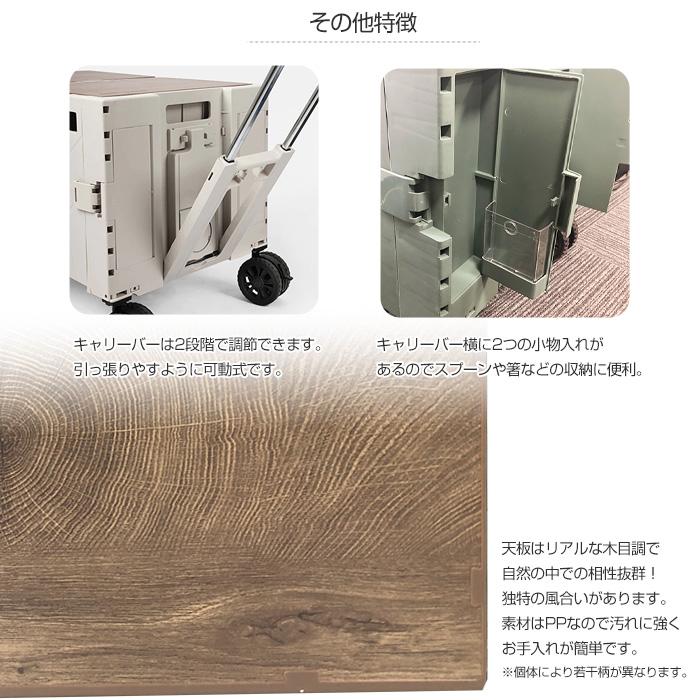 ロング 折りたたみ キャリーカート コンテナボックス ショッピング