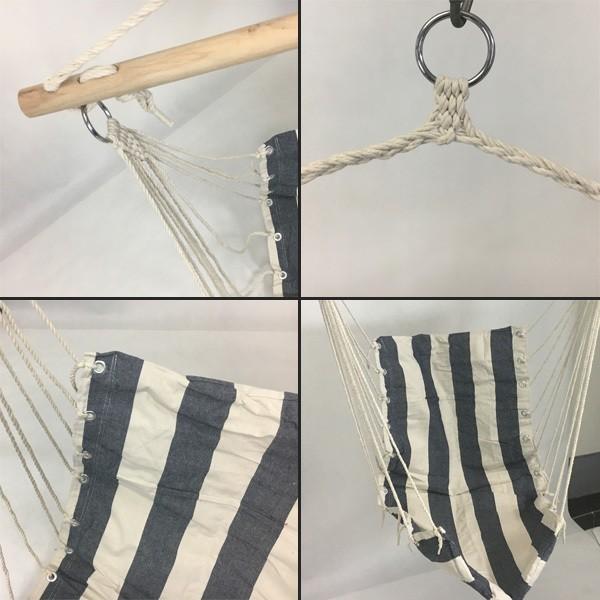ロープチェア ハンギング 吊り式 ハンモック 室内 ブランコ###ブランコRBDY青/白### | ブランド登録なし | 01