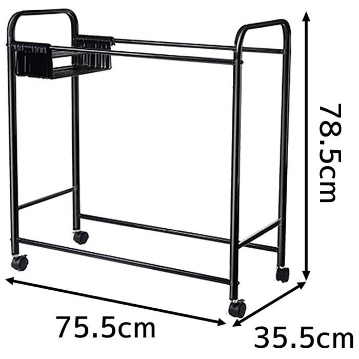 スラックスハンガー 大容量 20本掛け キャスター付き ホワイト