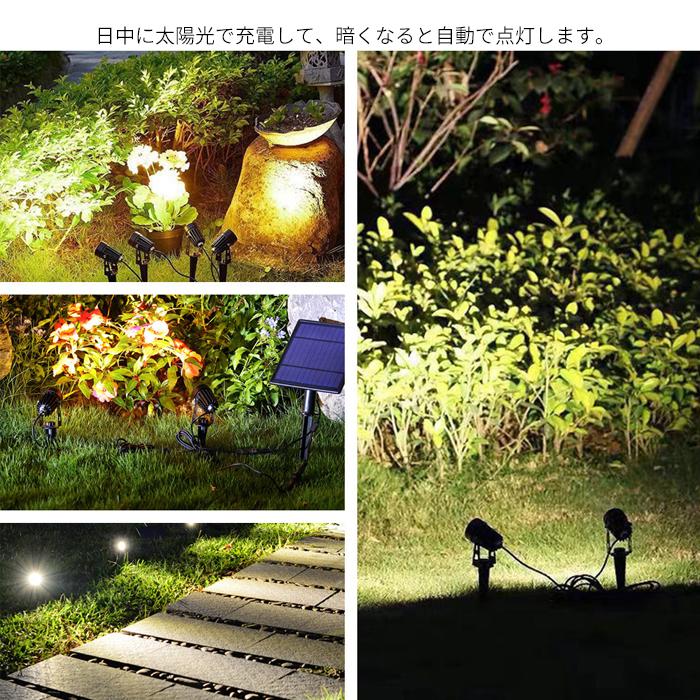 ソーラーライト 屋外 埋め込み 壁掛け 自動点灯 2灯 LED 照明 防水