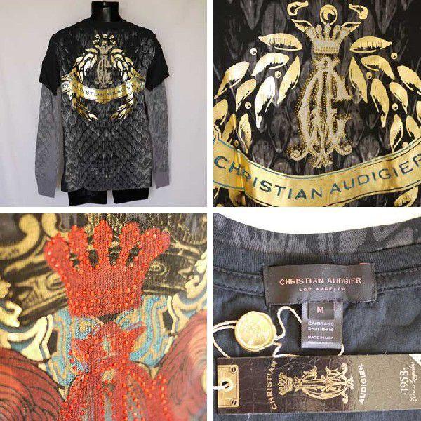 CHRSTIAN AUDIGIERスカル長袖Tシャツ Christian audigier long - Gem