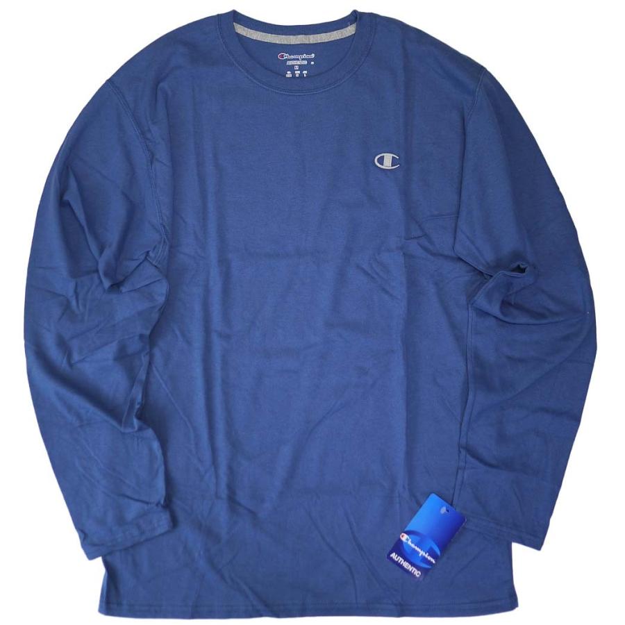 Champion（チャンピオン） Tシャツ メンズ ロンT 長袖 青 ブルー