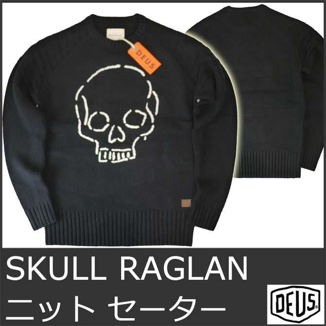 デウスエクスマキナ ニット メンズ セーター ラグラン ウール スカル