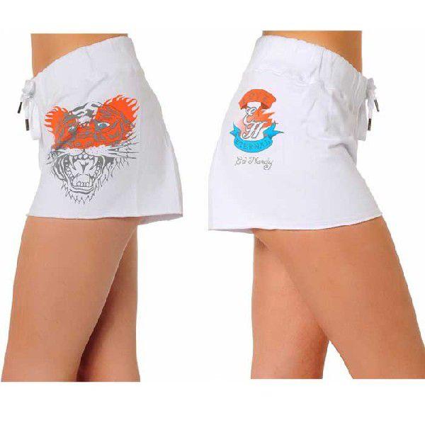 Ed Hardy（エド・ハーディー） ホットパンツ レディース タイガー/白