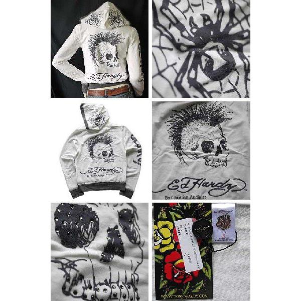 Ed Hardy（エド・ハーディー） パーカー レディース パンク ストーン