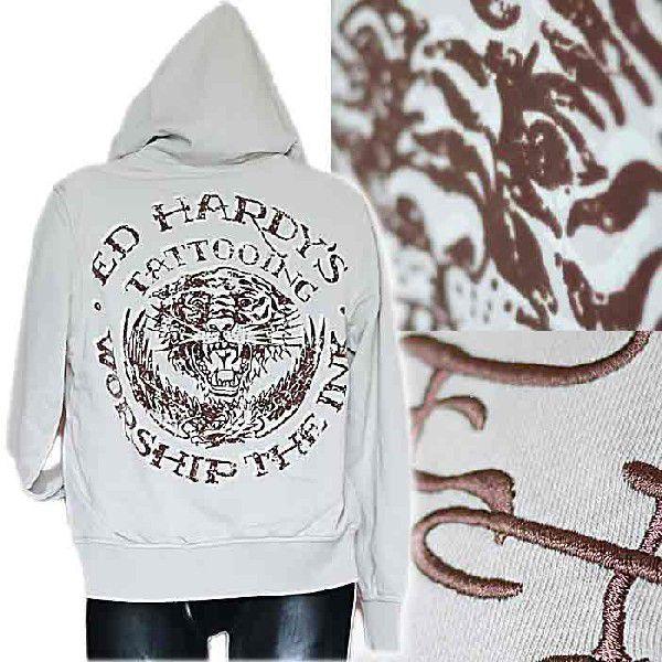 Ed Hardy（エド・ハーディー） フードパーカー メンズ フロッキー 