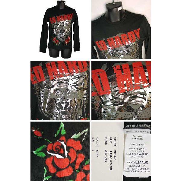 【長袖丸首T トラ&ローズ/黒】エドハーディー5111 Ed Hardy エドハーディー Tシャツ メンズ スペシャルティ 長袖
