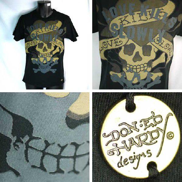 【半袖丸首T ダブルラブキル/黒】エドハーディー5116 メンズ T Ed Hardy エドハーディー Tシャツ メンズ 半袖 丸首 ダブルラブ