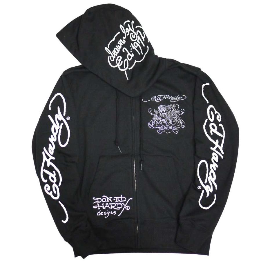 Ed Hardy（エド・ハーディー） パーカー メンズ 長袖 黒 スカル