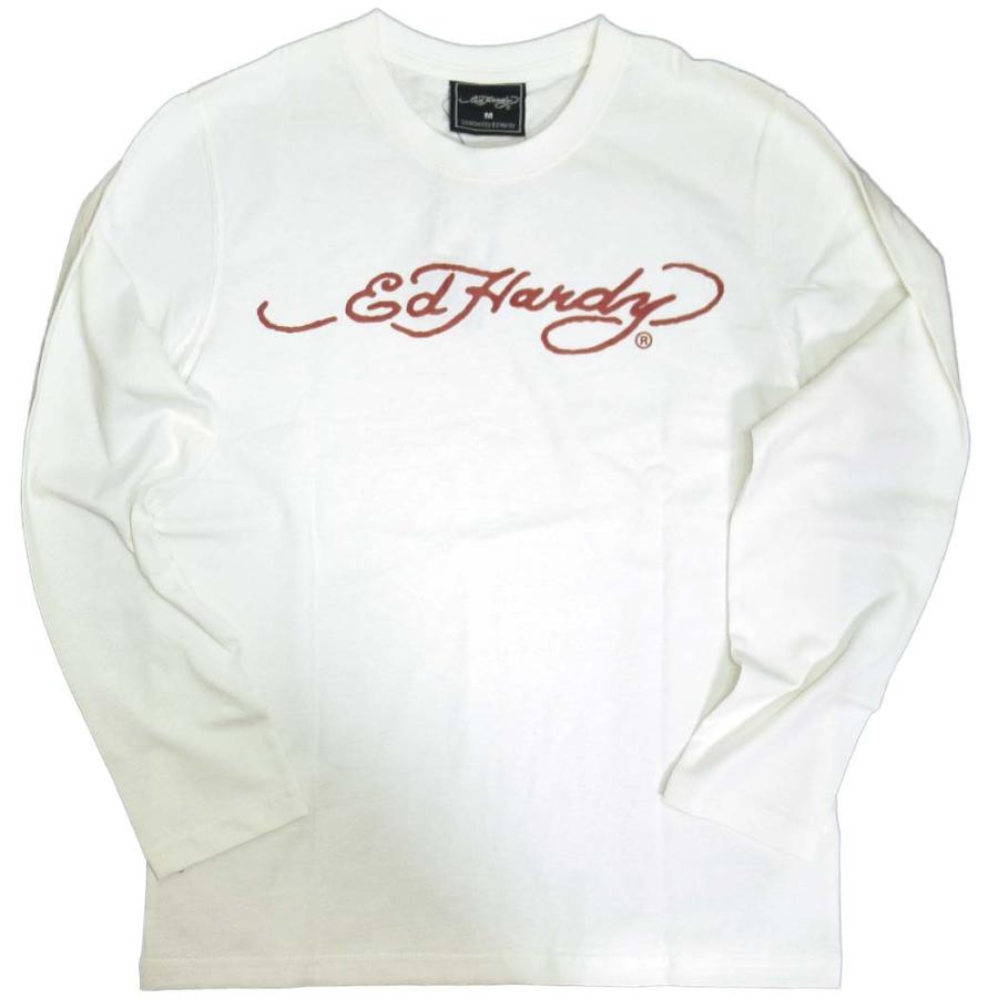 Ed Hardy（エド・ハーディー） Tシャツ メンズ 長袖 白 デビル バイク