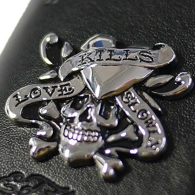 Ed Hardy（エド・ハーディー） キーケース メンズ スマートキー 本革