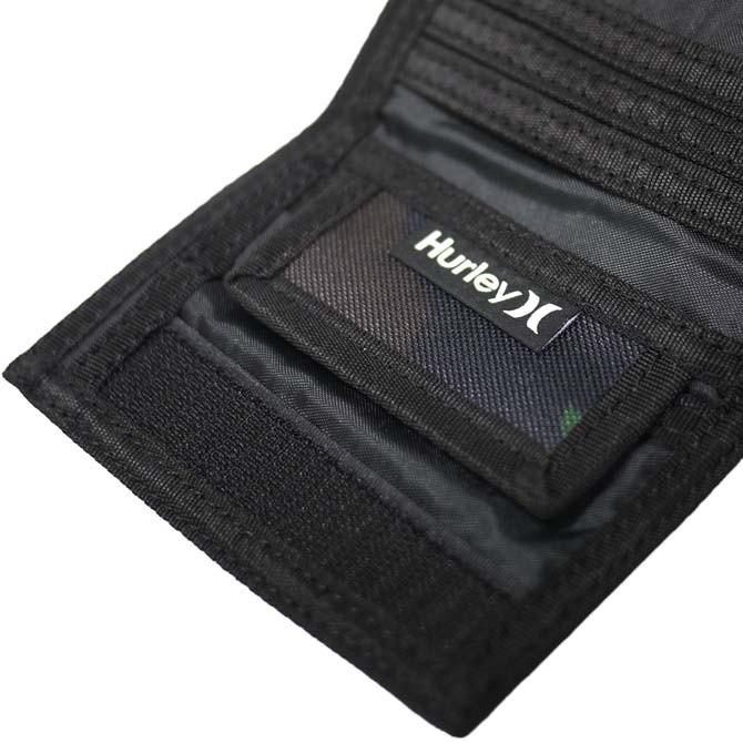 Hurley（ハーレー） 財布 三つ折り ウォレット 小銭 ブラック/グリーン