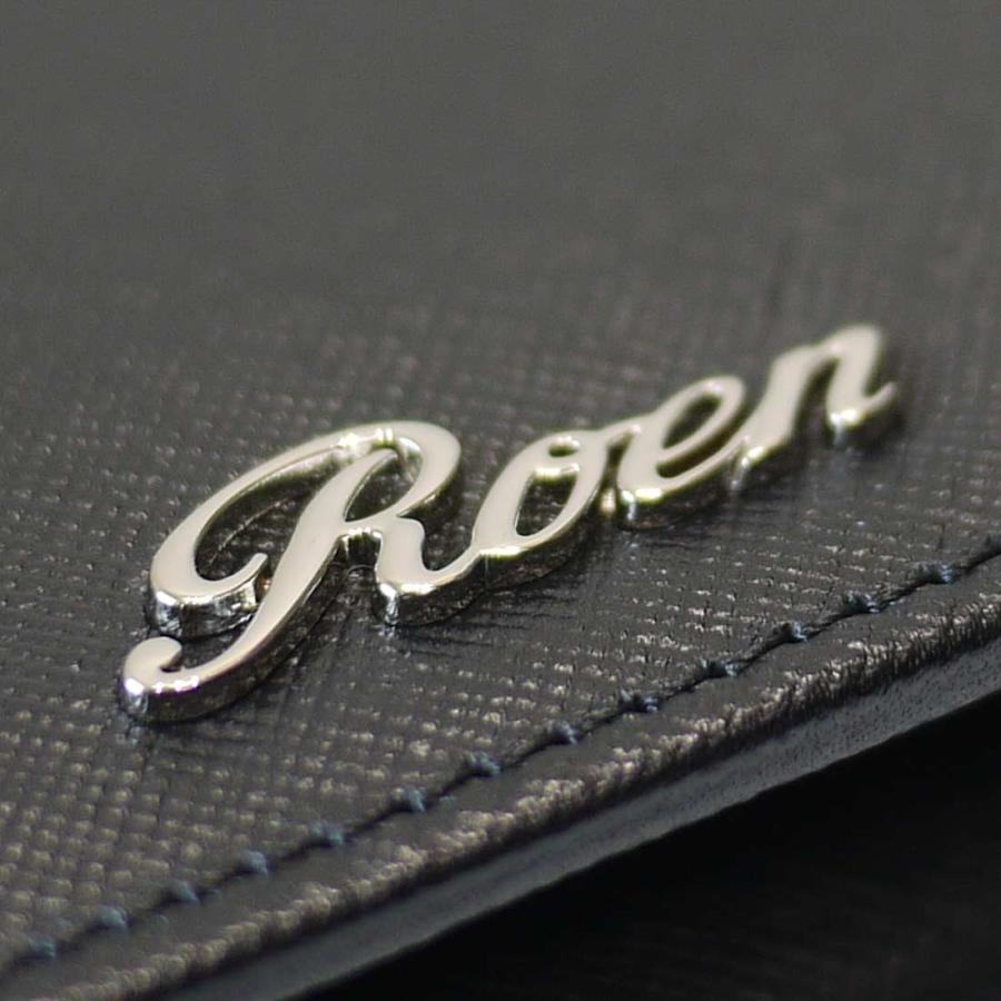 Roen（ロエン） 長財布 本革 二つ折り サフィアーノ レザー 黒ブラック