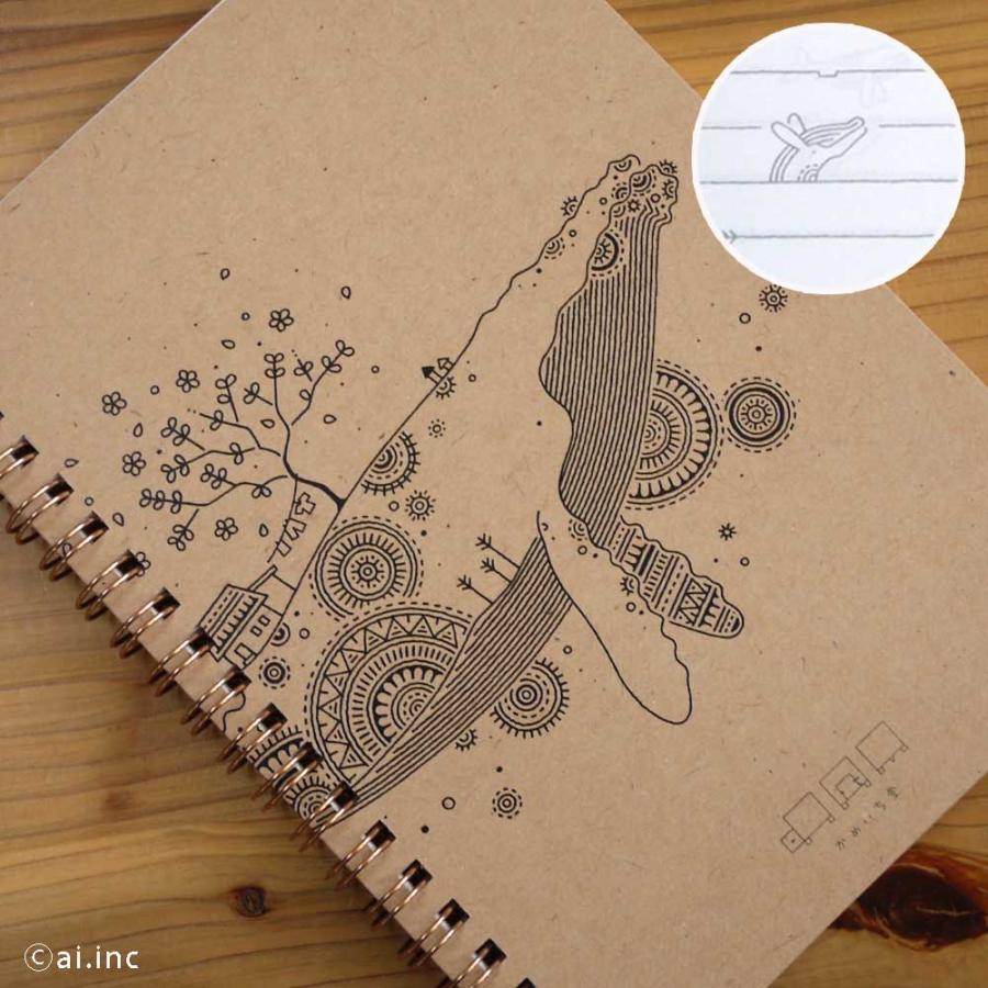 B6リングノート かめいち堂 即納 ai 罫線 動物 クマ クジラ くま くじら イラスト メモ帳 日記 ミニ ノート 文具 主婦のシール帳 ギフト mn kss |  | 02