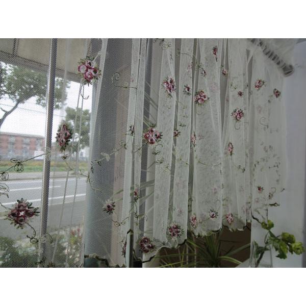 Big Sale！！★２枚★高級★ふっくら 小花の総刺繍 チュールカーテン kzr_0079_e.jpg