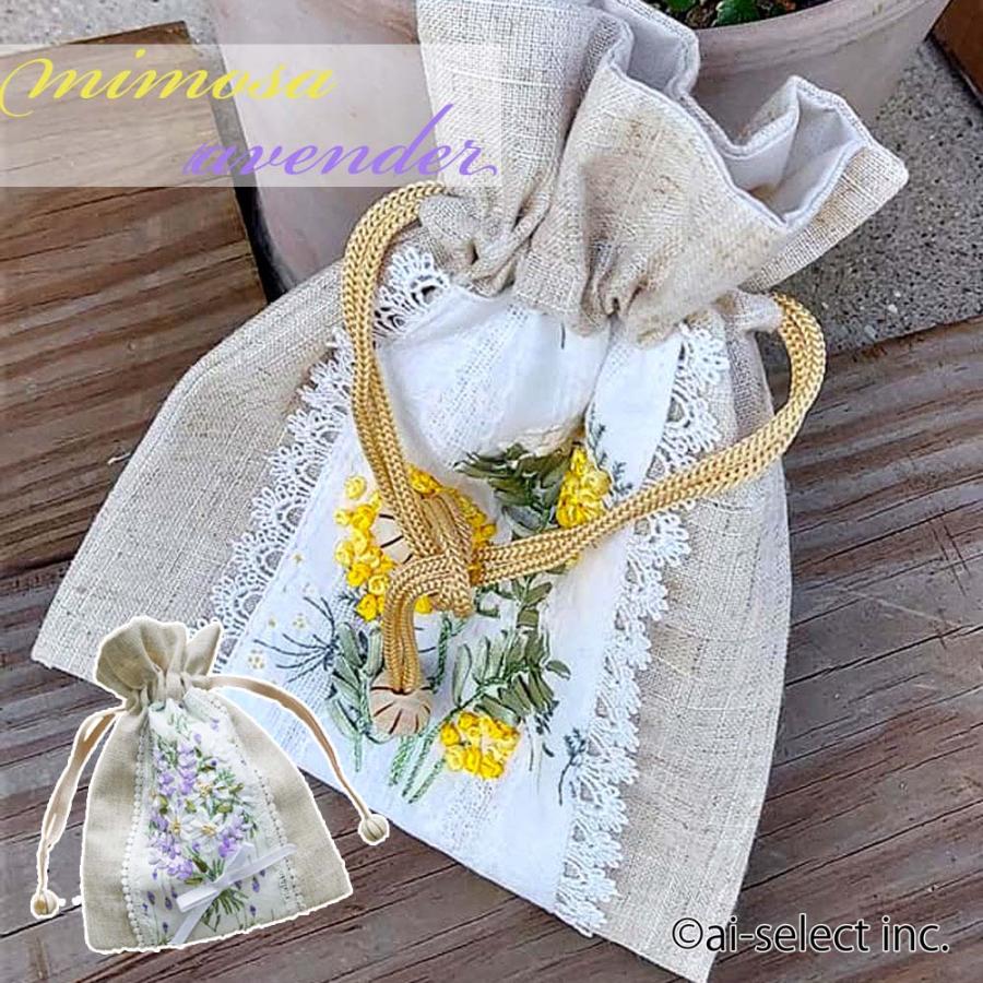 New あすつく ミモザの日 巾着 マスク入れ 新生活 出し入れ簡単 エチケット ポーチ ホワイトデー かわいい おしゃれ イエロー 花 リボン刺繍 コット Mimozakinnchak レース雑貨とスリッパのお店ai 通販 Yahoo ショッピング