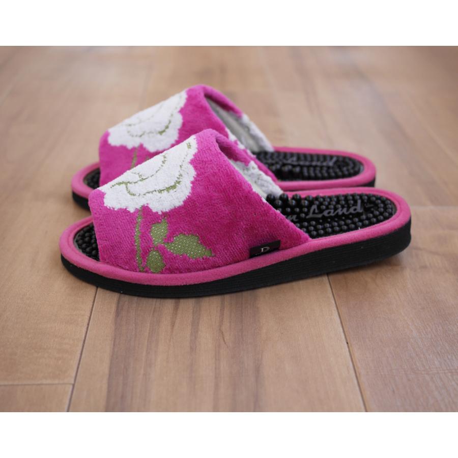 今治タオル 日本製 健康 スリッパ 新フォルテ 足つぼ 室内履き バラ柄