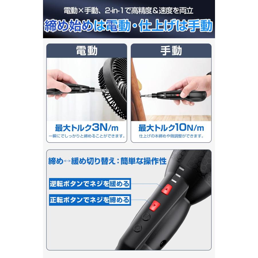DIY専用・初心者向け 電動ドライバー 小型 Type-C充電式 磁石 DIY専用・初心者向け 電動ドライバー 小型 Type-C充電式 磁石